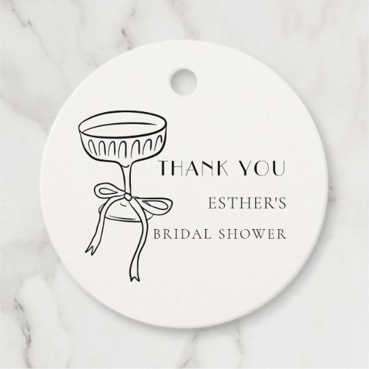 Champagnerglas mit Bow-Brautparty Vielen Dank Geschenkanhänger (Vorderseite)