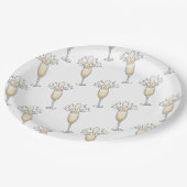 Champagnerglas Pappteller (Schrägansicht)