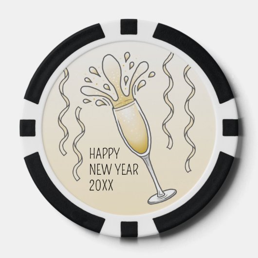 Champagnerglas Pokerchips (Vorderseite)