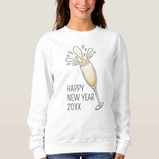 Champagnerglas Sweatshirt (Vorderseite)