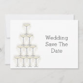 Champagnergläser Design Hochzeit Save The Date (Vorderseite)