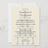 Champagnergläser Hochzeit Einladung (Rückseite)