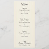 Champagnergläser Hochzeit Menükarte (Vorderseite)