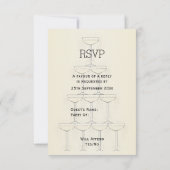 Champagnergläser Hochzeit RSVP Karte (Rückseite)