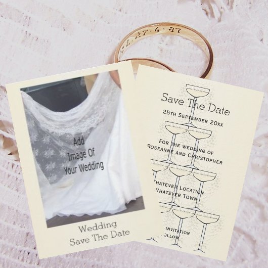 Champagnergläser Hochzeit Save The Date