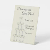 Champagnergläser Hochzeit Sockelschild (Vorderseite)