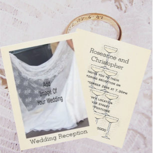 Champagnergläser Hochzeitsempfang Begleitkarte