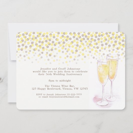 Champagnergläser zum 50. einladung (Rückseite)