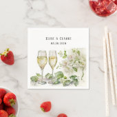 Champagnerglass und Florals Custom Wedding Serviette (Beispiel)