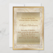 Champagnergold Damask Bridal Dusche Einladung (Rückseite)