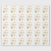 Champagnergold Glitzer funkeln Sternenmuster weiß Geschenkpapier (Flach)