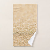 Champagnergold Glitzer Glitzern Badhandtuch Set (Handtuch)