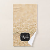 Champagnergold Imitat Glitzer Glitzern Monogram Badhandtuch Set (Handtuch)