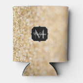 Champagnergold Imitat Glitzer Glitzern Monogram Dosenkühler (Vorderseite)