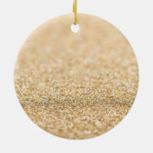 Champagnergold Imitat Glitzer Glitzern Monogram Keramikornament (Hinten)