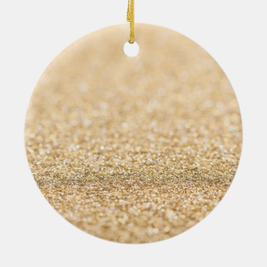 Champagnergold Imitat Glitzer Glitzern Monogram Keramikornament (Hinten)