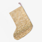 Champagnergold Imitat Glitzer Glitzern Monogram Kleiner Weihnachtsstrumpf (Rückseite (Hängend))