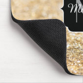 Champagnergold Imitat Glitzer Glitzern Monogram Mousepad (Ecke)