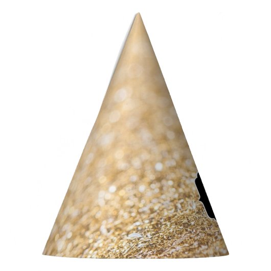 Champagnergold Imitat Glitzer Glitzern Monogram Partyhütchen (Links)