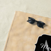 Champagnergold Imitat Glitzer Glitzern Monogram Strandtuch (Beispiel)