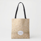 Champagnergold Imitat Glitzer Glitzern Monogram Tasche (Vorderseite)