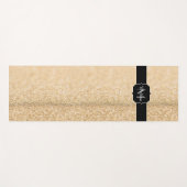 Champagnergold Imitat Glitzer Glitzern Monogram Yogamatte (Vorderseite (Horizontal))
