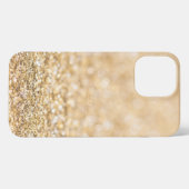 Champagnergold Imitate Glitzer Glitzern iPhone Hülle (Rückseite (Horizontal))