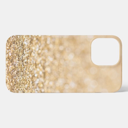 Champagnergold Imitate Glitzer Glitzern iPhone Hülle (Rückseite (Horizontal))