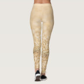 Champagnergold leichte Imitate Glitzer Glitzern Leggings (Rückseite)
