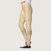 Champagnergold leichte Imitate Glitzer Glitzern Leggings (Links)