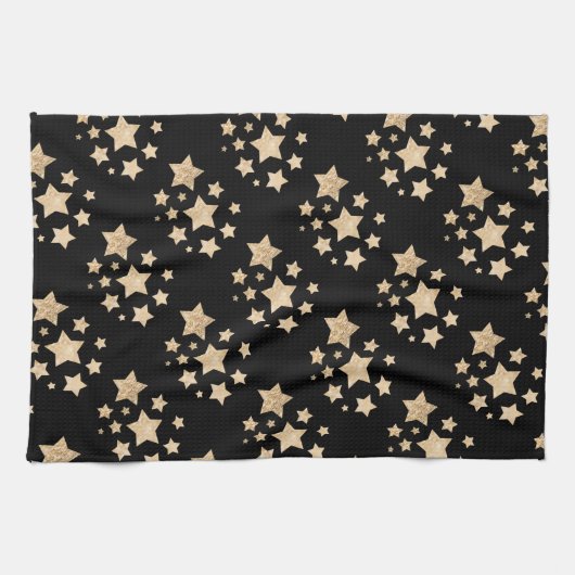 Champagnergold leichte Imitate Glitzer Glitzern St Geschirrtuch (Horizontal)