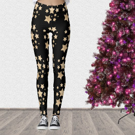 Champagnergold leichte Imitate Glitzer Glitzern St Leggings