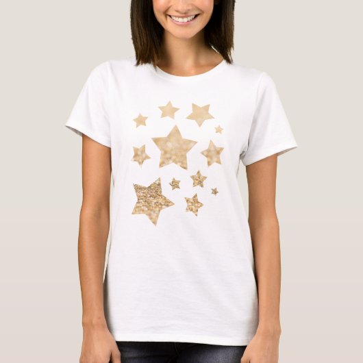 Champagnergold leichte Imitate Glitzer Glitzern St T-Shirt (Vorderseite)