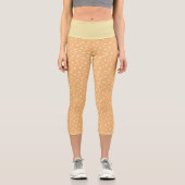 Champagnerherz gestopfte Leaf-Muster über Orange Capri Leggings (Vorderseite)