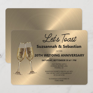Champagnerkelch Toast auf falschem Metall  Einladung