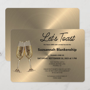Champagnerkelch Toast auf falschem Metall  Einladung