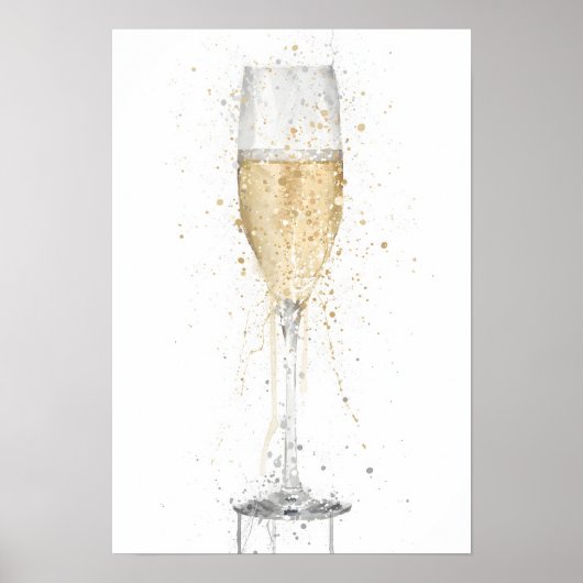 Champagnerkelch 'Weiß' Poster (Vorne)