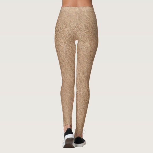 Champagnerlederoberfläche Minimalistisch Champagne Leggings (Rückseite)