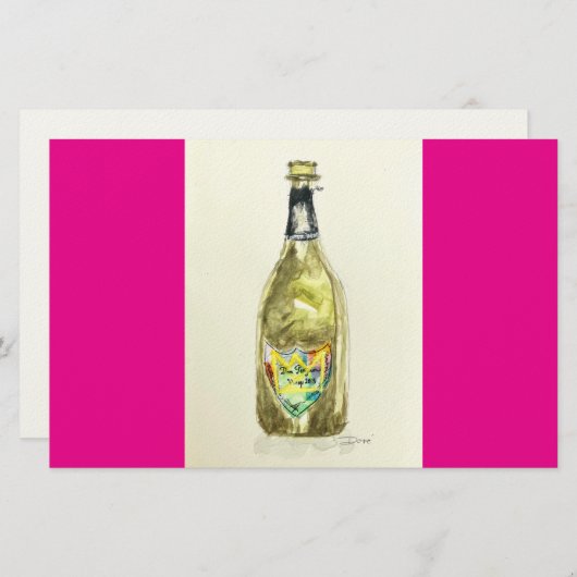 Champagnernotecard Briefpapier (Vorne/Hinten)