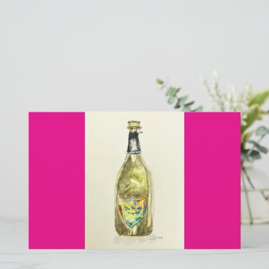 Champagnernotecard Briefpapier (Stehend Vorderseite)