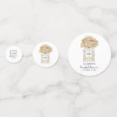 Champagnerpeonys und Parfüm Brautparty Konfetti (Vorderseiten)