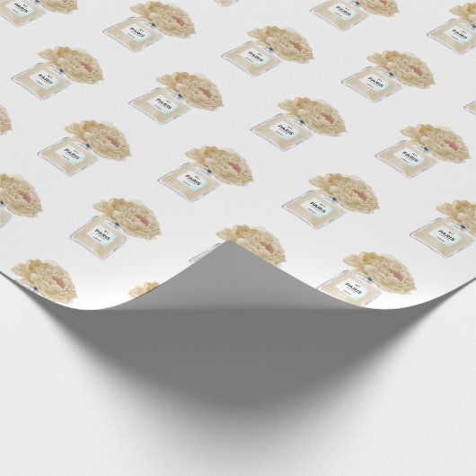 Champagnerpeonys und Parfums Geschenkpapier (Ecke)