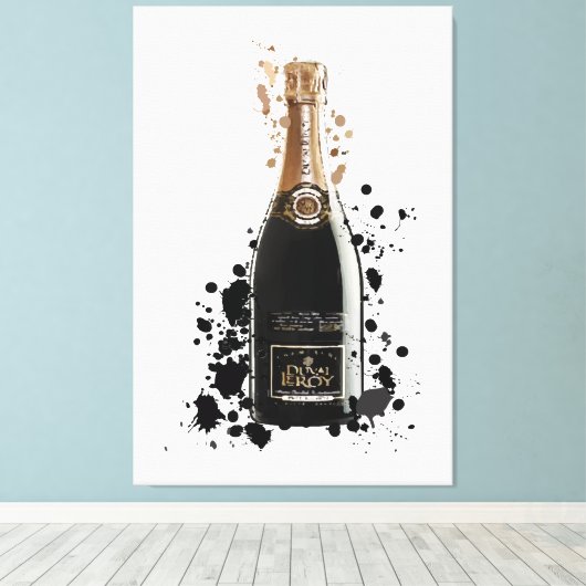 Champagnerprint Leinwanddruck (Insitu (Holzboden))