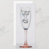 Champagnerringe Hochzeitseinladung Einladung (Vorne/Hinten)