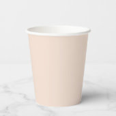 Champagnerrosa einfarbig einfarbige Farbe Pappbecher (Rückseite)
