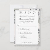 Champagnerrosa Spitzen-Hochzeitkarte RSVP Karte (Vorderseite)