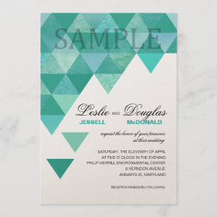 Champagnerschimmer Geometrische Dreiecke aquamarin Einladung