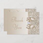 Champagnersequenzen, Bow & Diamond Vielen Dank Dankeskarte (Vorne/Hinten)