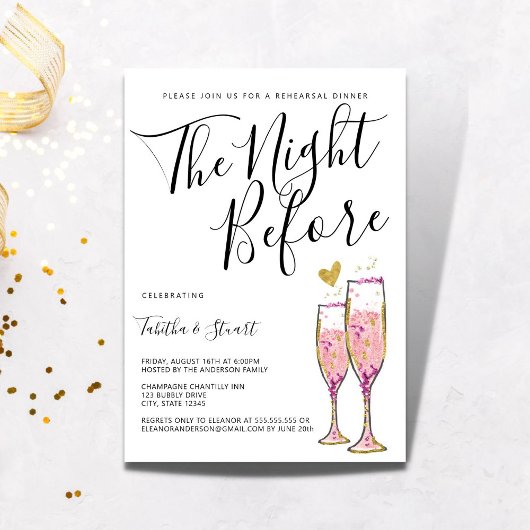 Champagnertoast am Abend vor dem Probe Einladung