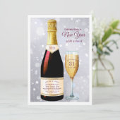 Champagnertoast| Party Einladung des Neujahrs (Stehend Vorderseite)